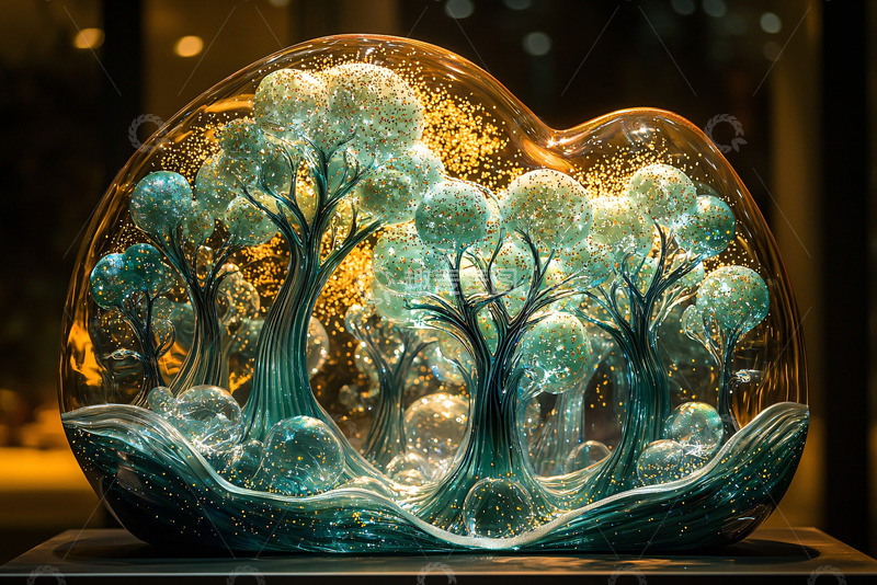 高清大图下载【趣麦麦图】玻璃树林微景观