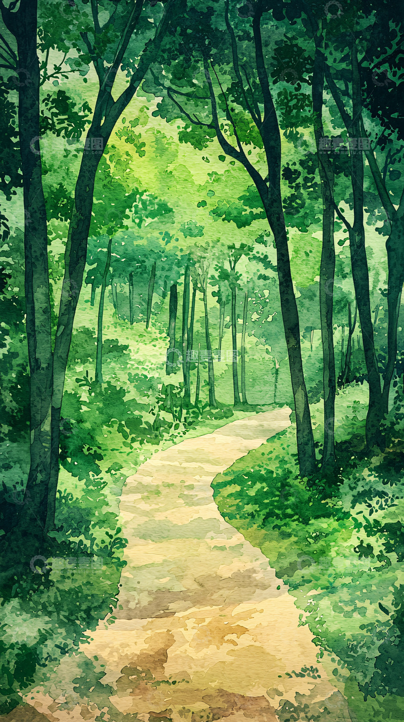 高清大图下载【趣麦麦图】绿色森林小路
