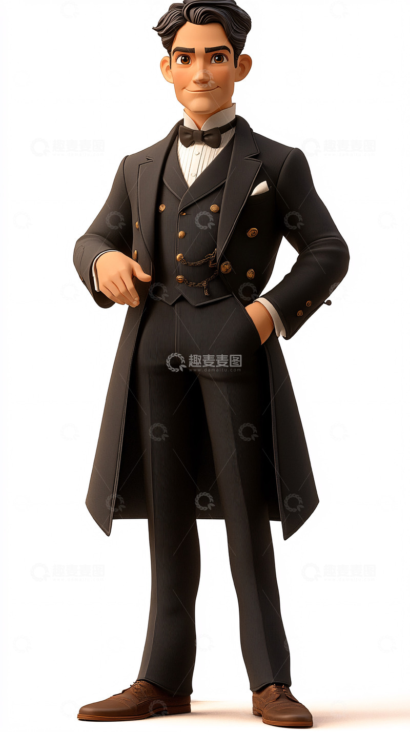 高清大图下载【趣麦麦图】穿着燕尾服的动画人物