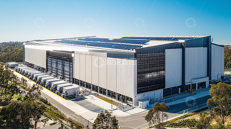 高清大图下载【趣麦麦图】大型白色仓库建筑外观