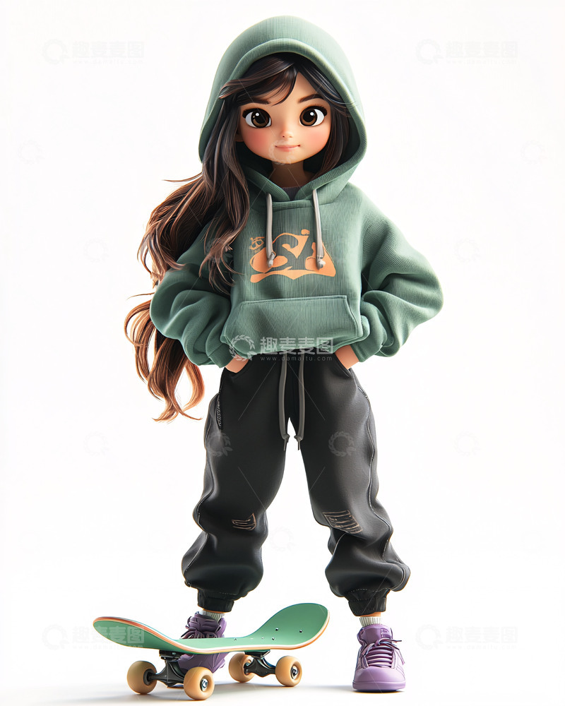 高清大图下载【趣麦麦图】卡通女孩17