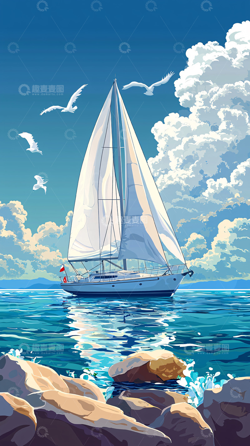 高清大图下载【趣麦麦图】航海帆船高清壁纸