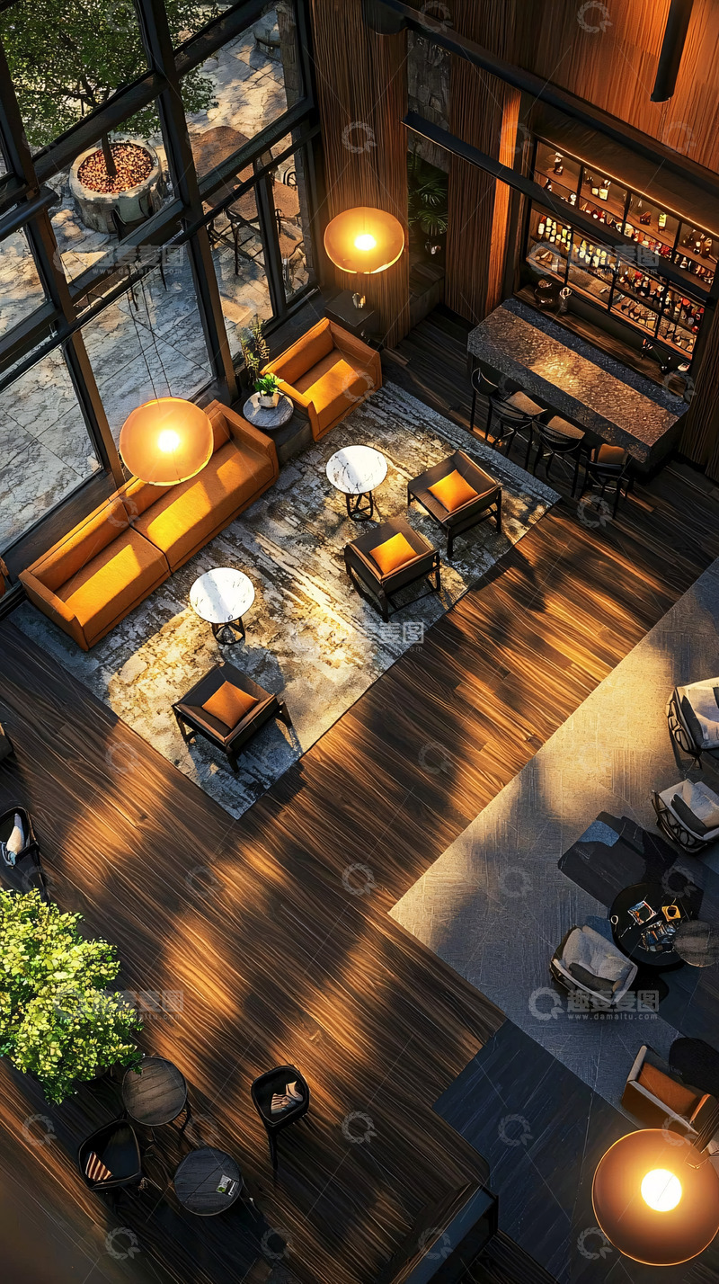 高清大图下载【趣麦麦图】高层建筑大堂鸟瞰图