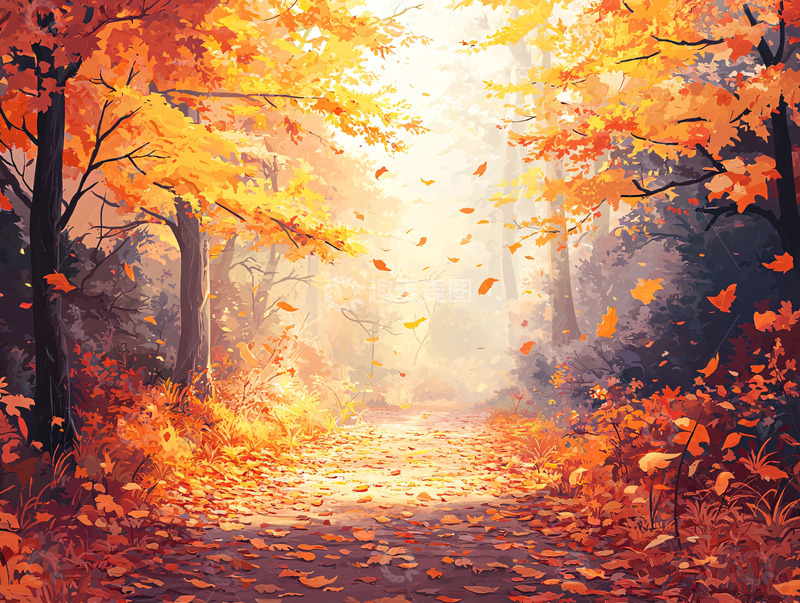 高清大图下载【趣麦麦图】秋日森林小路