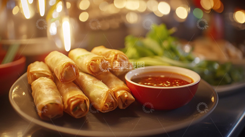 高清大图下载【趣麦麦图】香脆金黄春卷