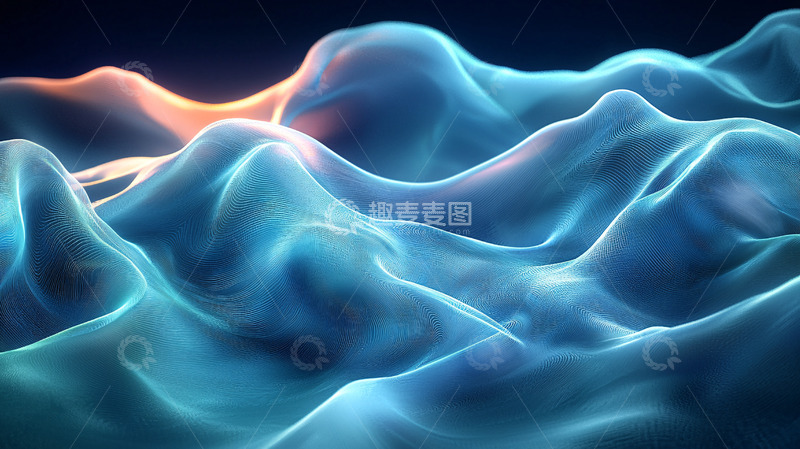 高清大图下载【趣麦麦图】光影流动的蓝色山峦