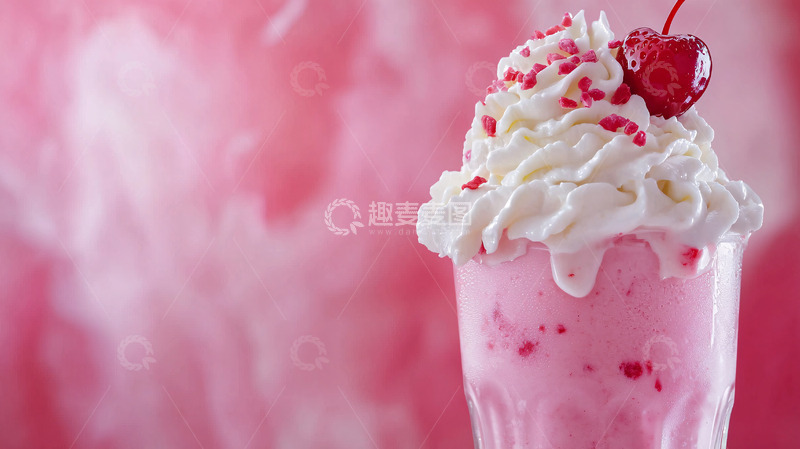 高清大图下载【趣麦麦图】草莓奶昔