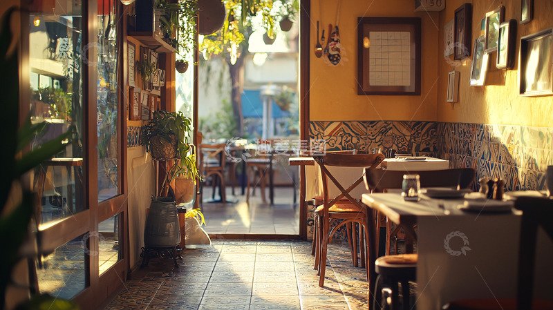 高清大图下载【趣麦麦图】阳光洒进温暖餐厅