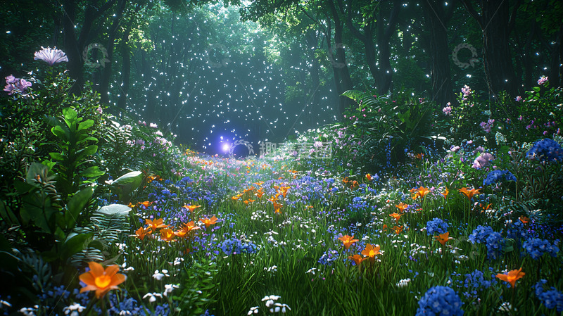 高清大图下载【趣麦麦图】梦幻森林花海