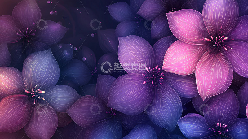 高清大图下载【趣麦麦图】梦幻紫色花朵背景