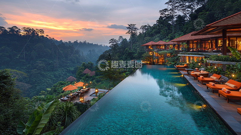 高清大图下载【趣麦麦图】山崖泳池度假酒店