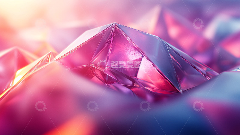 高清大图下载【趣麦麦图】梦幻彩色水晶山脉