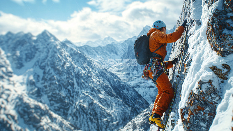 高清大图下载【趣麦麦图】冰川攀登