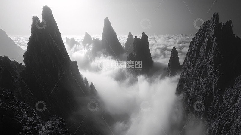 高清大图下载【趣麦麦图】云海山峰