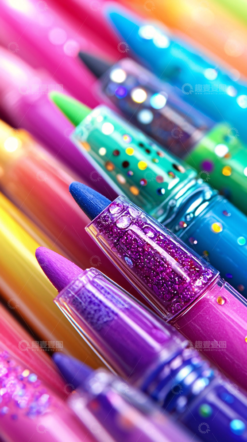 高清大图下载【趣麦麦图】糖果色水彩笔