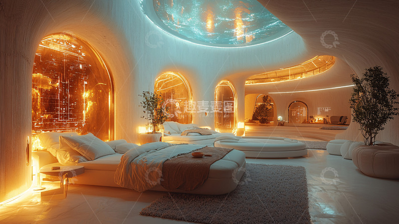 高清大图下载【趣麦麦图】梦幻未来感卧室设计