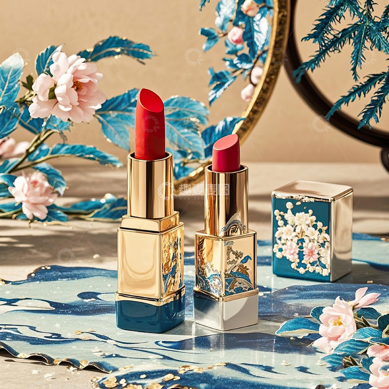 高清大图下载【趣麦麦图】中国风包装口红摄影素材
