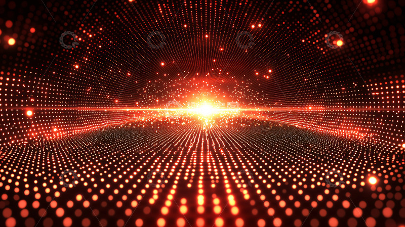 高清大图下载【趣麦麦图】炫酷红色粒子光效背景