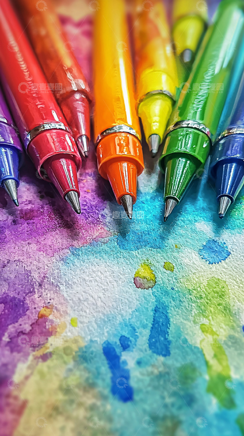 高清大图下载【趣麦麦图】彩色笔尖特写