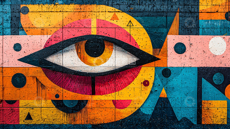 高清大图下载【趣麦麦图】抽象派涂鸦眼睛