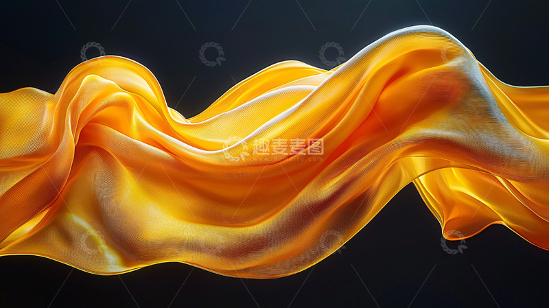 高清大图下载【趣麦麦图】金色丝绸飘动