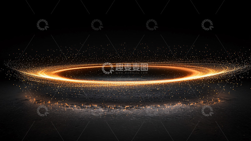 高清大图下载【趣麦麦图】金色光环围绕的抽象漩涡