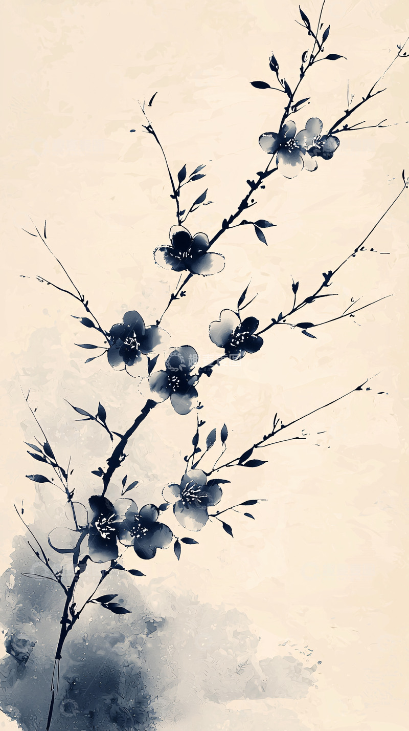 高清大图下载【趣麦麦图】水墨画梅花
