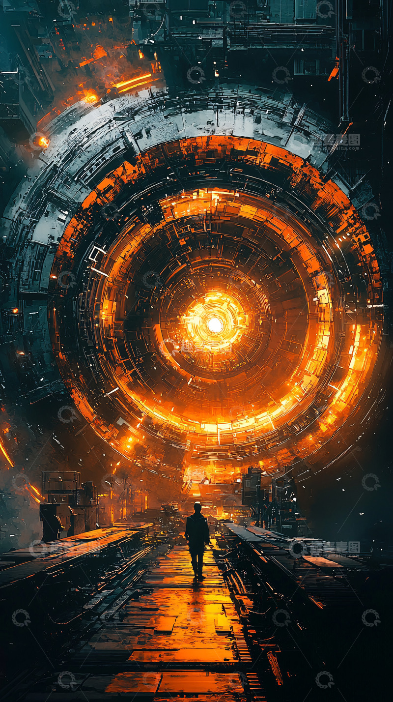 高清大图下载【趣麦麦图】科幻未来城市传送门