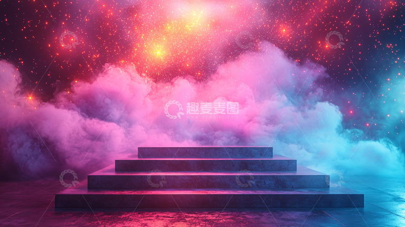 高清大图下载【趣麦麦图】梦幻星空阶梯