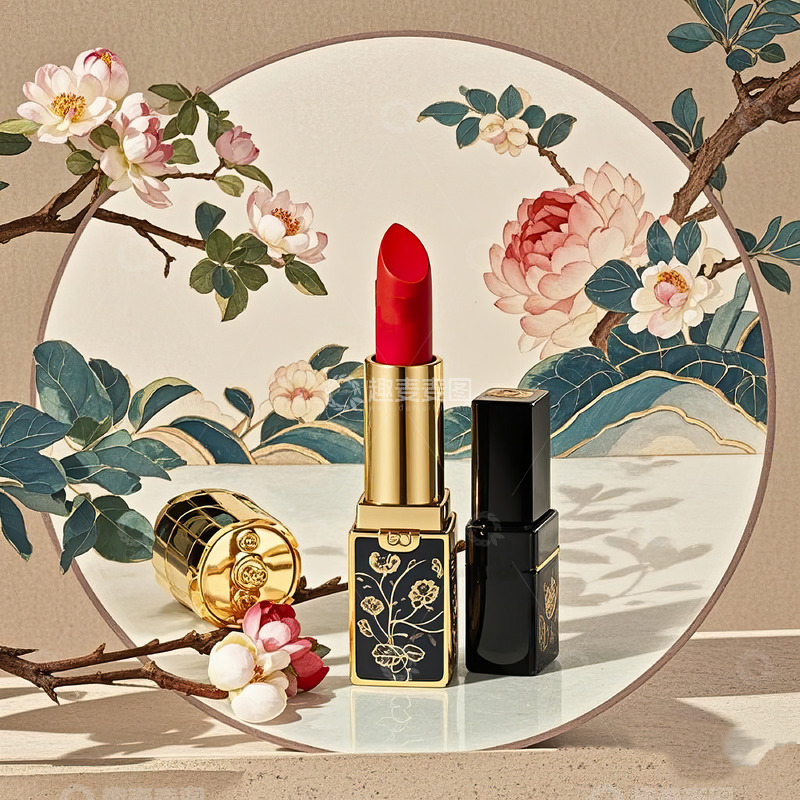 高清大图下载【趣麦麦图】中国风包装口红摄影素材8