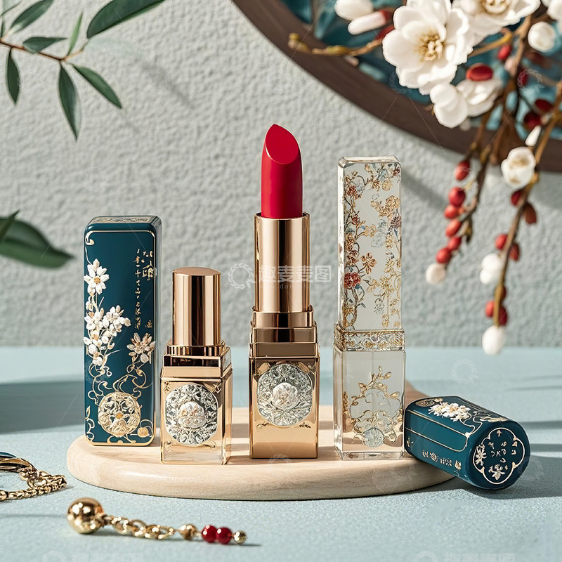 高清大图下载【趣麦麦图】中国风包装口红摄影素材23