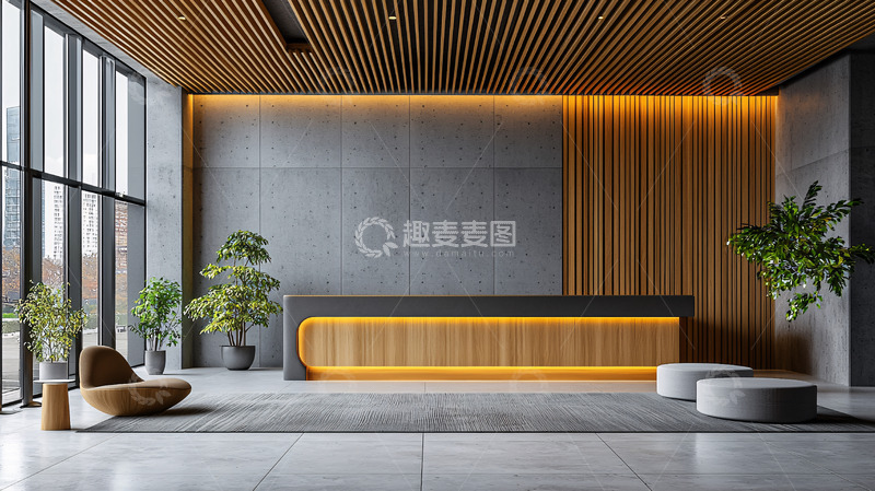高清大图下载【趣麦麦图】现代简约酒店大堂接待处
