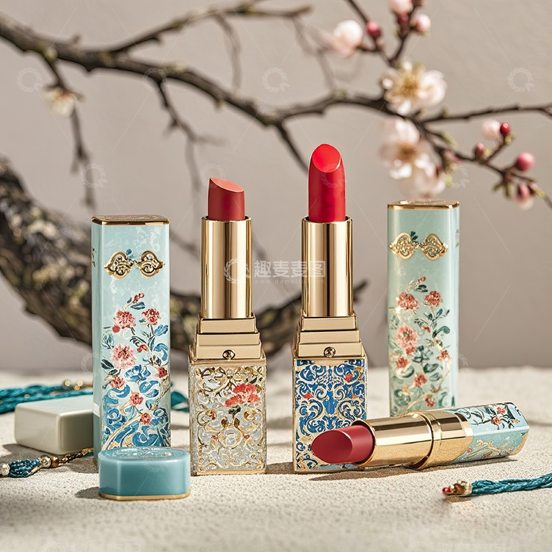 高清大图下载【趣麦麦图】中国风包装口红摄影素材16