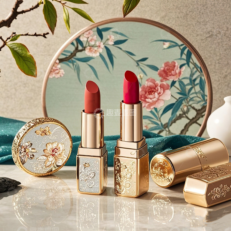 高清大图下载【趣麦麦图】中国风包装口红摄影素材19