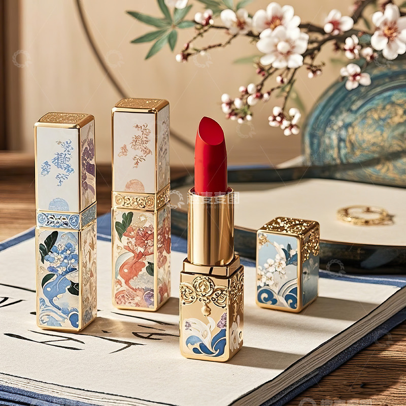 高清大图下载【趣麦麦图】中国风包装口红摄影素材24