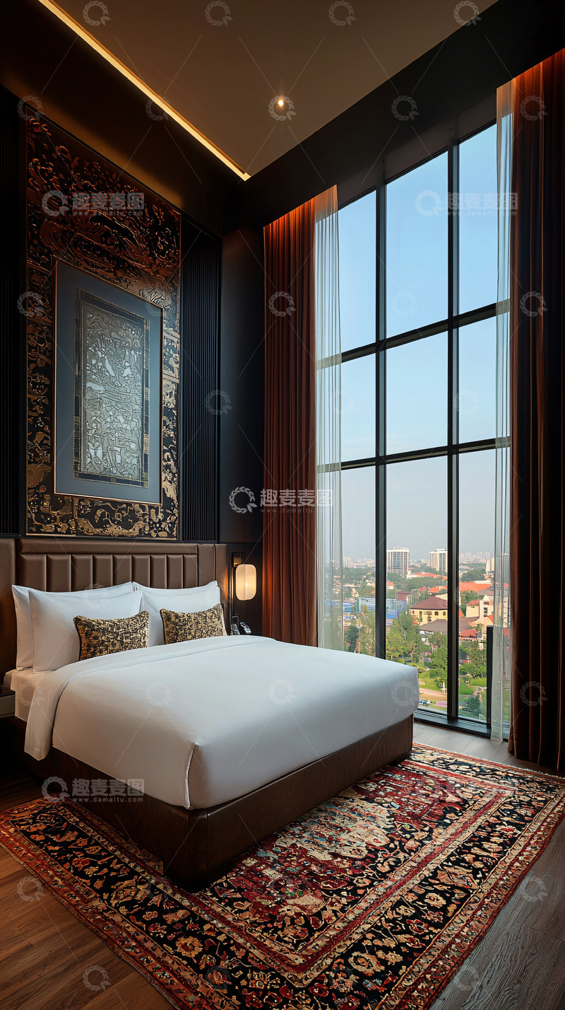 高清大图下载【趣麦麦图】豪华卧室大窗户采光