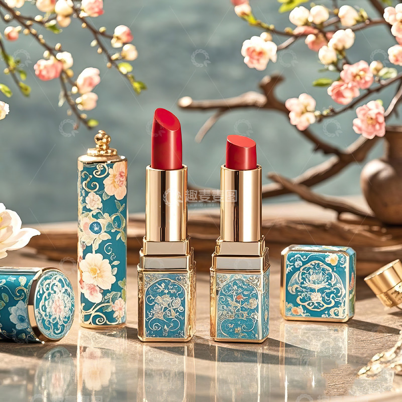 高清大图下载【趣麦麦图】中国风包装口红摄影素材17