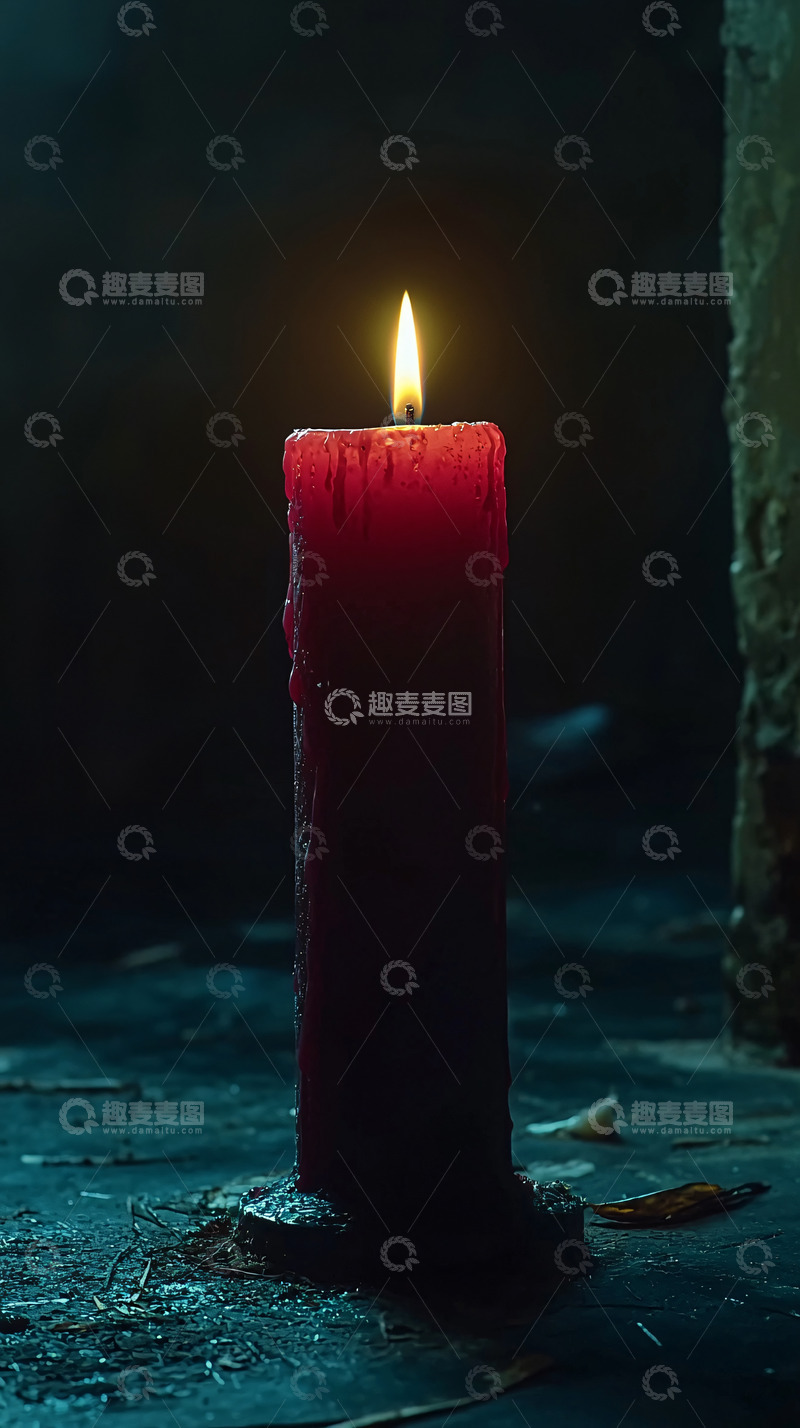 高清大图下载【趣麦麦图】燃烧的红色蜡烛