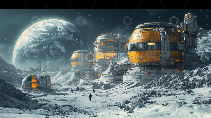 高清大图下载【趣麦麦图】月球基地1