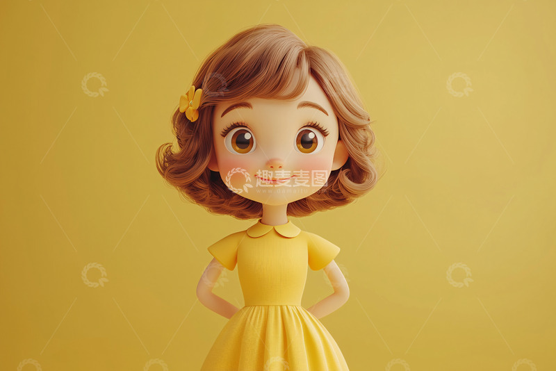 高清大图下载【趣麦麦图】可爱卡通女孩