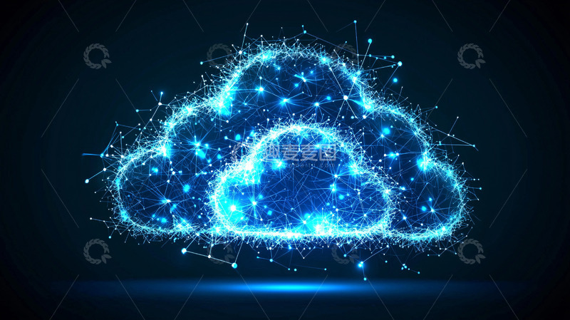 高清大图下载【趣麦麦图】蓝色云朵科技感线条