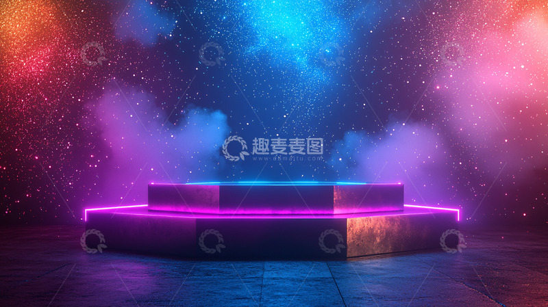 高清大图下载【趣麦麦图】炫彩霓虹灯舞台