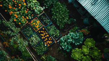 俯瞰式蔬菜种植园