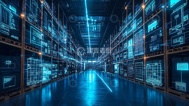 高清大图下载【趣麦麦图】科技感蓝色数据通道