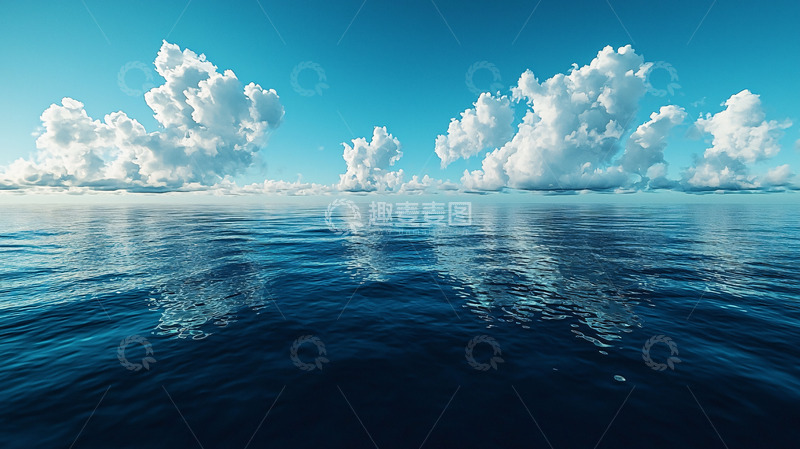 高清大图下载【趣麦麦图】海面上的云朵倒影