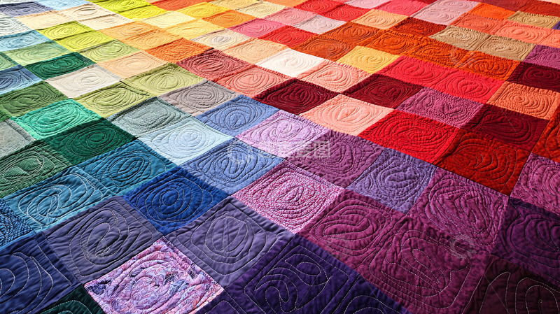 高清大图下载【趣麦麦图】彩虹色系钩针编织毯