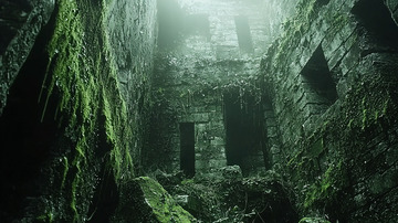 苔藓覆盖的古老废墟