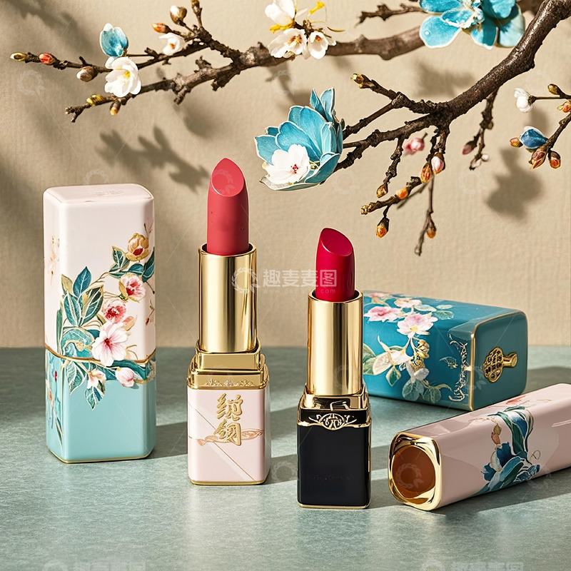 高清大图下载【趣麦麦图】中国风包装口红摄影素材32