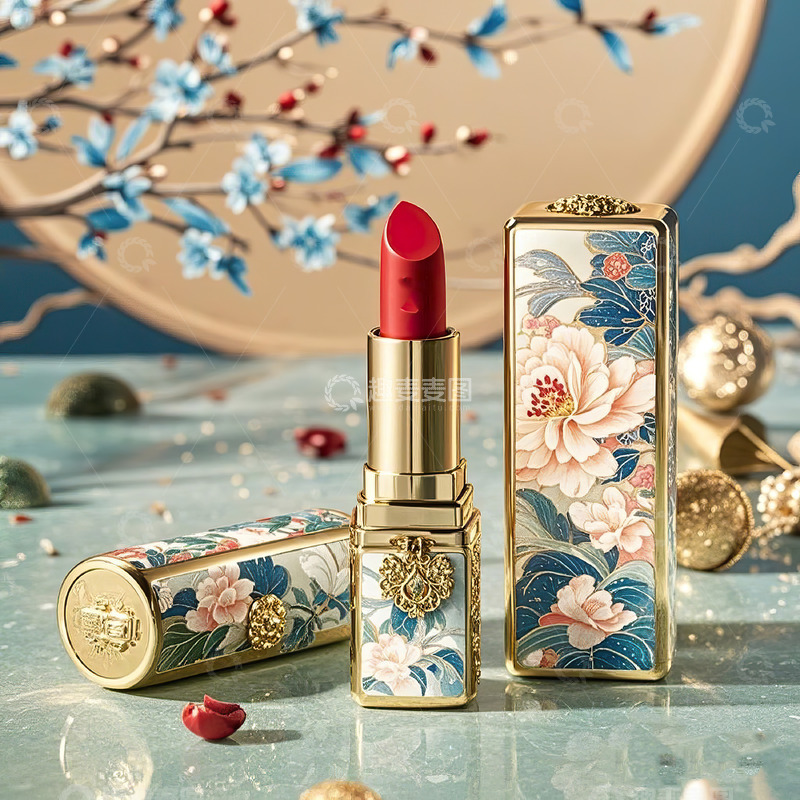 高清大图下载【趣麦麦图】中国风包装口红摄影素材34