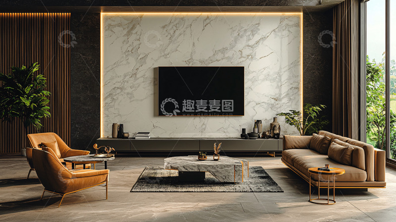 高清大图下载【趣麦麦图】现代轻奢客厅